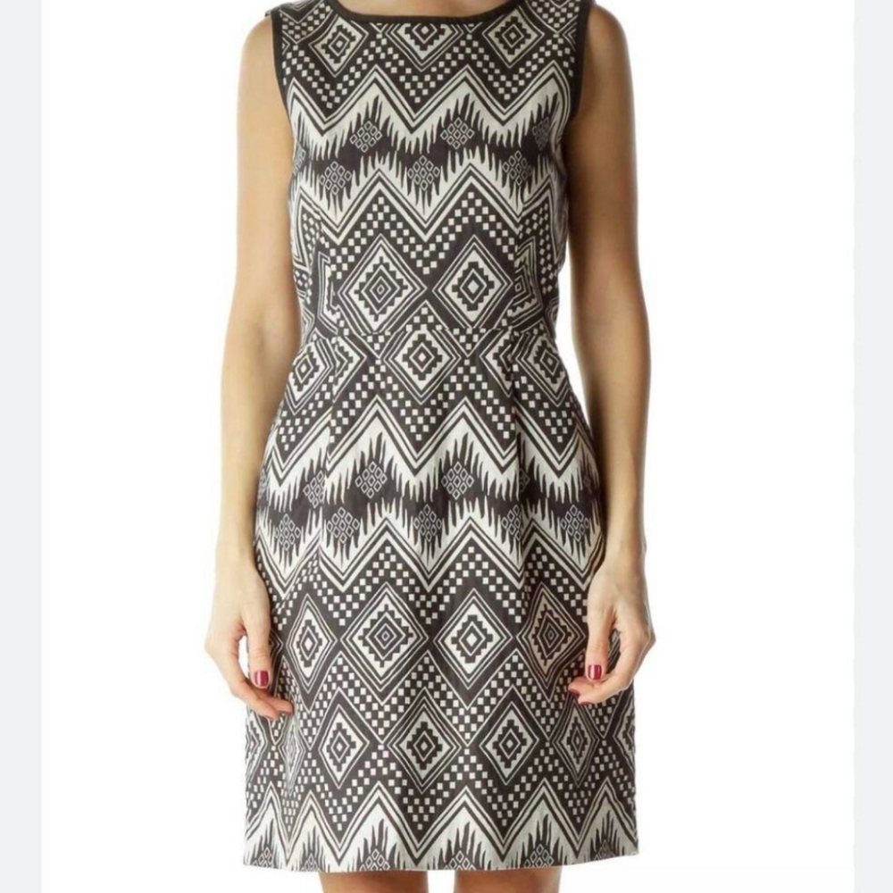 J.Crew Aztec Pattern Mini Dress with Pockets - Picture 2 of 9